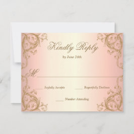 Decorative Rahmen Border Rose Gold RSVP Karte