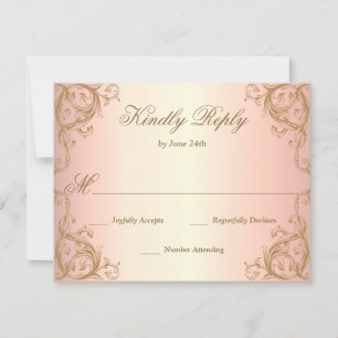 Decorative Rahmen Border Rose Gold RSVP Karte