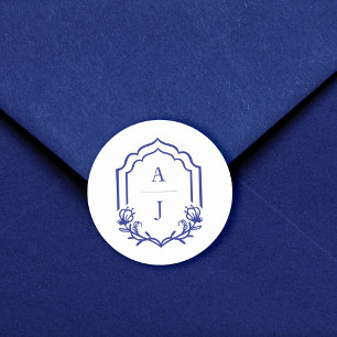 Decorative Rahmen für die Hochzeitsmonographie Runder Aufkleber