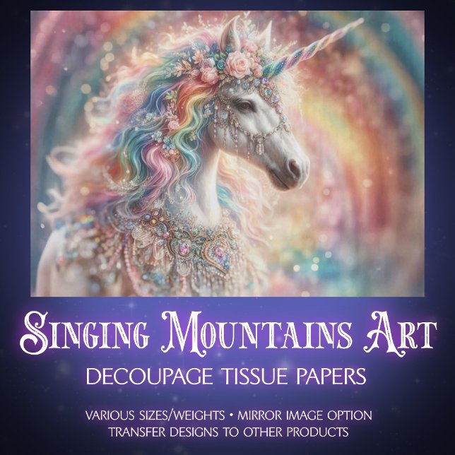 Decorative Rainbow Unicorn Art Craft Decoupage  Seidenpapier (Von Creator hochgeladen)