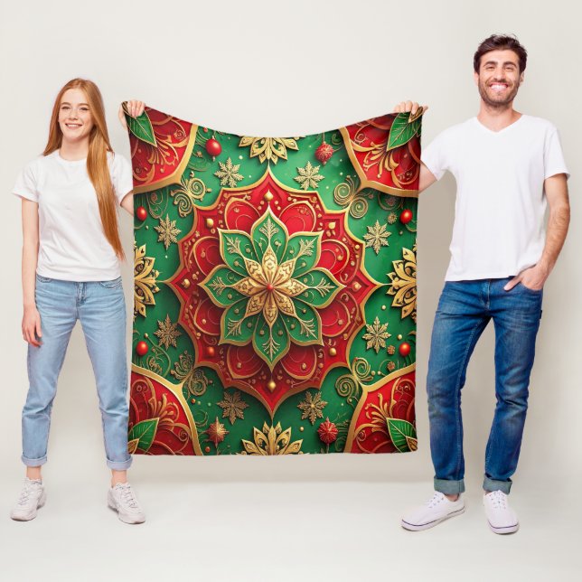 Decorative Red Green Fleece Blanket (Beispiel)