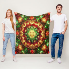 Decorative Red Green Fleece Blanket