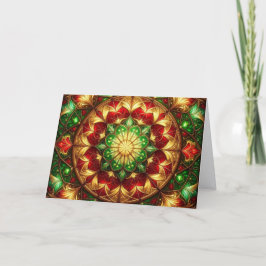 Decorative Red Green Holiday Card Karte