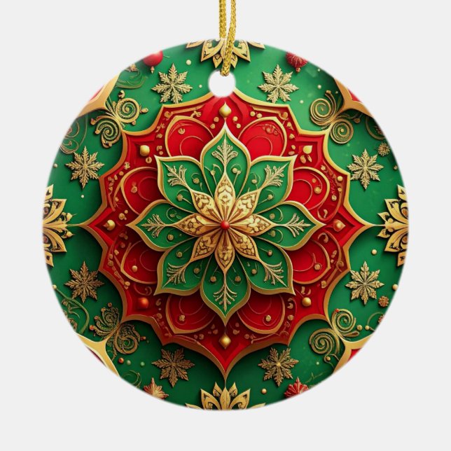 Decorative Red Green Holiday Ornament (Vorne)