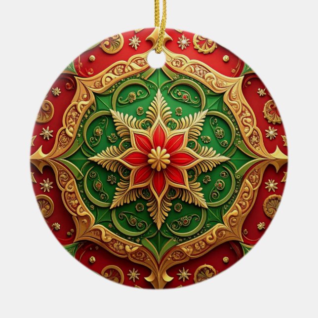 Decorative Red Green Holiday Ornament (Vorne)