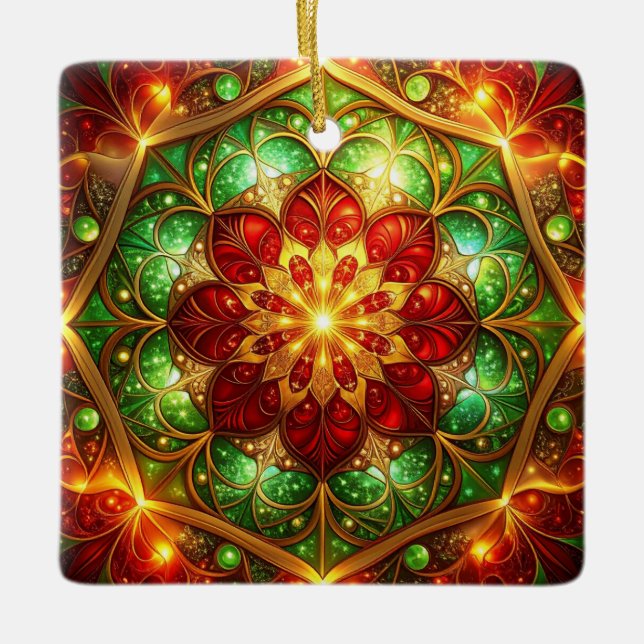 Decorative Red Green Holiday Ornament (Vorderseite)