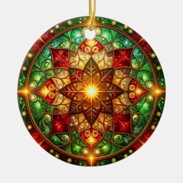 Decorative Red Green Holiday Ornament (Vorne)