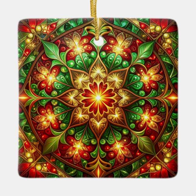 Decorative Red Green Holiday Ornament (Vorderseite)