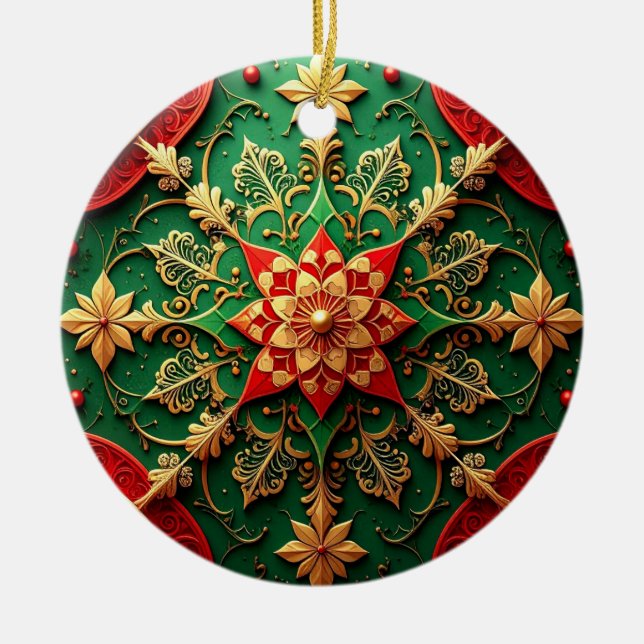 Decorative Red Green Holiday Ornament (Vorne)