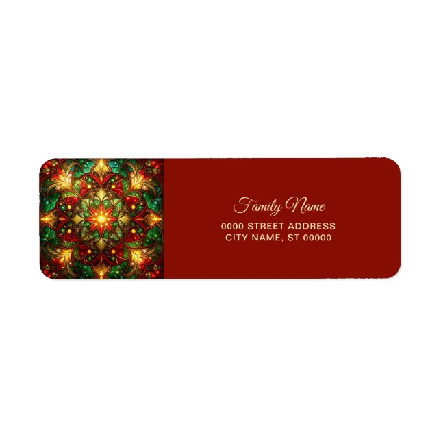Decorative Red Green Holiday Return Address (Vorne)