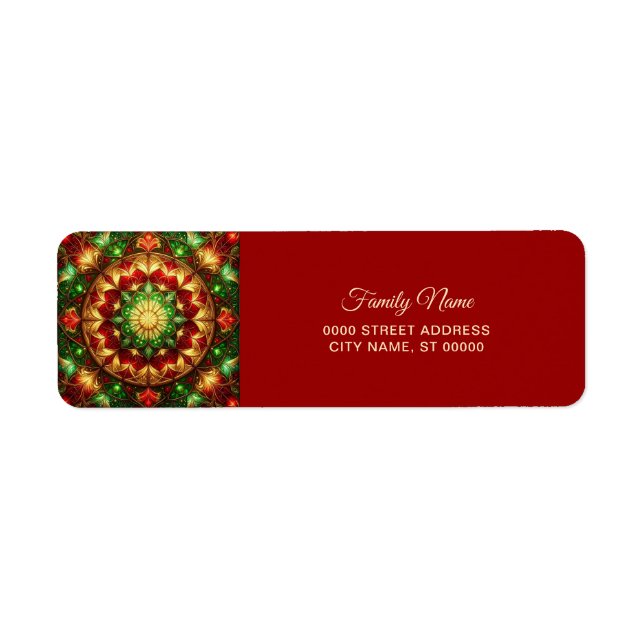 Decorative Red Green Holiday Return Address (Vorne)