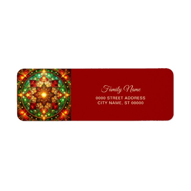 Decorative Red Green Holiday Return Address (Vorne)