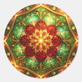 Decorative Red Green Holiday Sticker