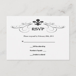 Decorative Scroll Lilie Hochzeit RSVP Cards Karte