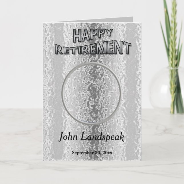 Decorative Silber Metal 1 Foto Collage Pensionieru Karte (Vorderseite)