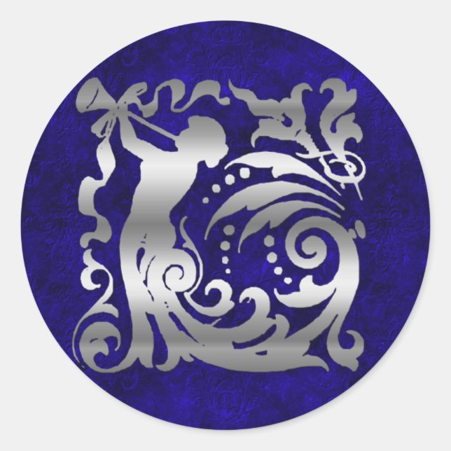 Decorative Silver Christmas Runder Aufkleber (Vorderseite)