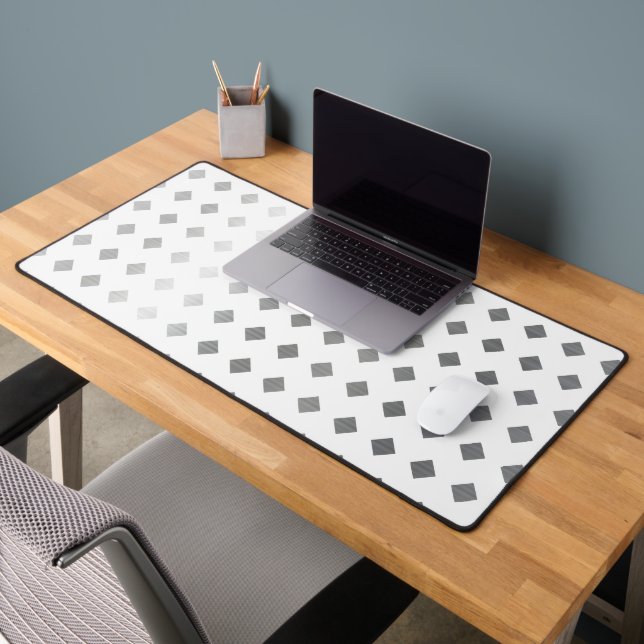 Decorative Silver Gray White Diamond Pattern Schreibtischunterlage (Büro 2)