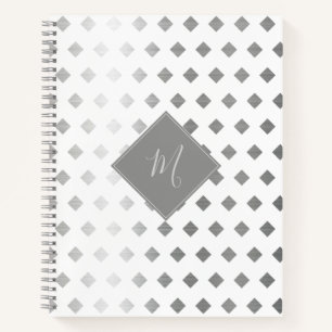 Decorative Silver White Diamond Monogram Notizbuch