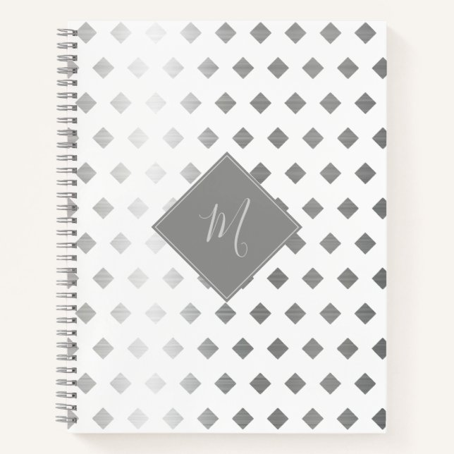 Decorative Silver White Diamond Monogram Notizbuch (Vorderseite)