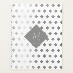 Decorative Silver White Diamond Monogram Planer