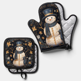 Decorative Snowman Holiday Ofenhandschuh & Topflappen-Set
