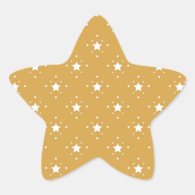 Decorative Stars on Gold Background Stern-Aufkleber (Vorderseite)