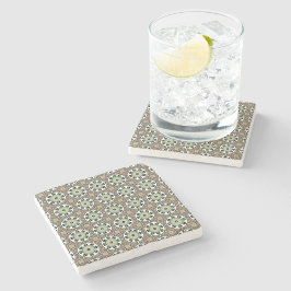 decorative symmetrical geometric pattern coaster  steinuntersetzer