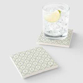 decorative symmetrical geometric pattern coaster  steinuntersetzer