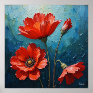 Decorative Wall Art - Blumenölgemälde #3 Poster