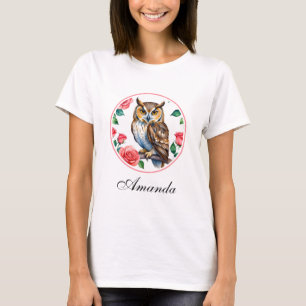 Decorative Wasserfarbe mit Rose T-Shirt
