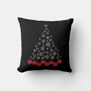 Decorative Weihnachts Gold Glitzer Tree Black Kissen