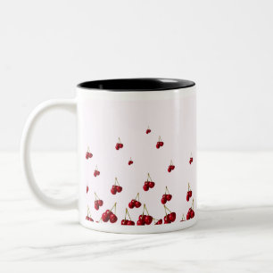 DECORATVE FALLENDE ROTE KIRSCHEN VON ZAZZLe Zweifarbige Tasse