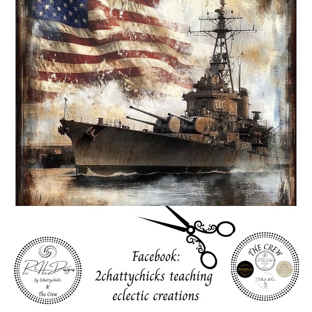 Découpage 250. amerikanisches Kriegsschiff Kunstwe Seidenpapier (Von Creator hochgeladen)