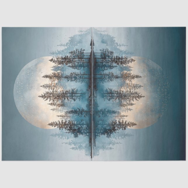 Decoupage 2 Moons Reflektion ruhige Atmosphäre Seidenpapier (Vorderseite)