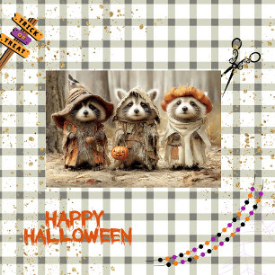 Decoupage 3 Racoon Forest Tricksters & Leckereien Seidenpapier