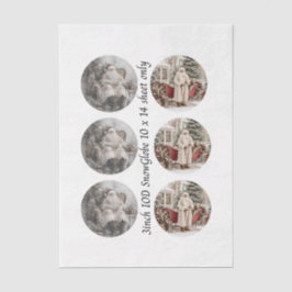 Decoupage 3" Schneekugel-Formen Vintage Weihnachts Seidenpapier