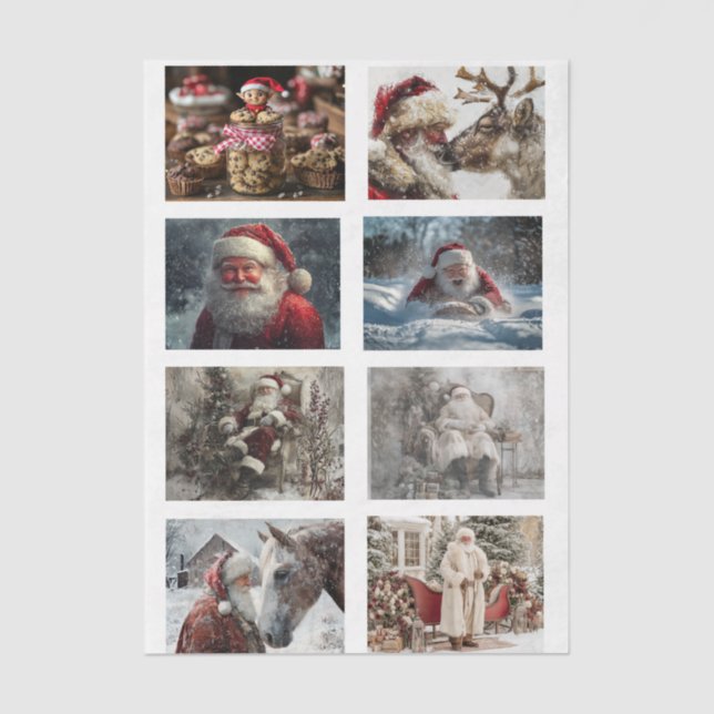 Decoupage 4x3 designs for 3" snow globe & frames  seidenpapier (Vorderseite)