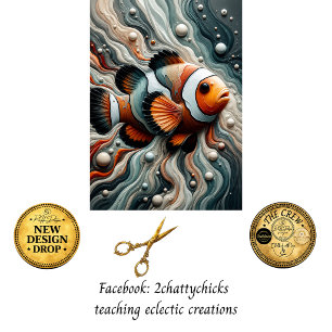 Découpage-Abstract Clownfisch-Ozean-Strudel-Design Seidenpapier