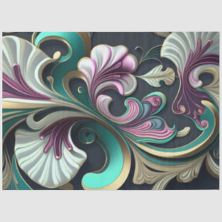 Decoupage Abstrakt Swirf Muster Lila Pink Hue Seidenpapier