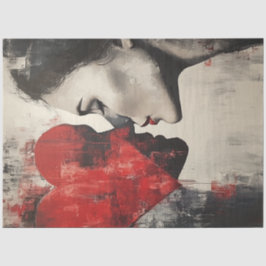 Decoupage Abstrakt Valentine Heart Couple Seidenpapier