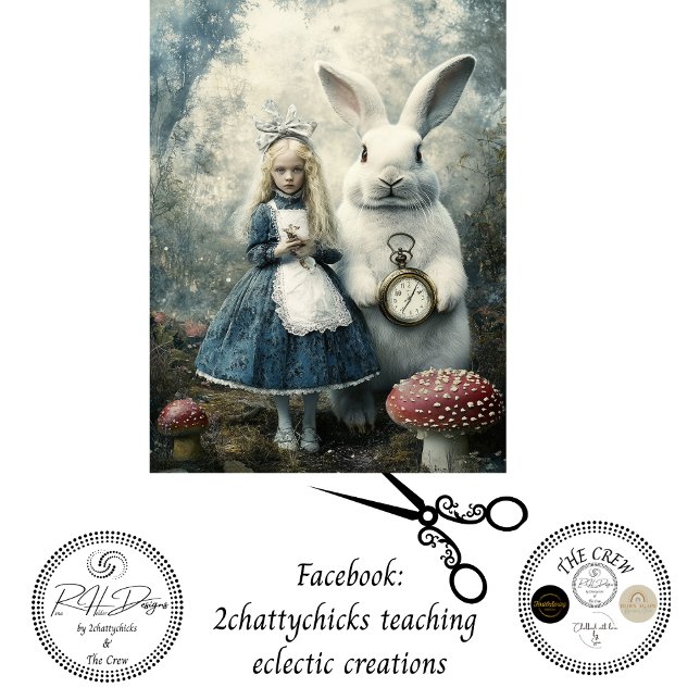 Decoupage Alice Wonderland & Rabbit Mairytale Seidenpapier (Von Creator hochgeladen)