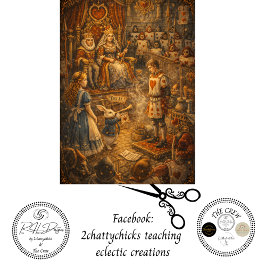 Decoupage Alices Royal Court Room Drama Seidenpapier