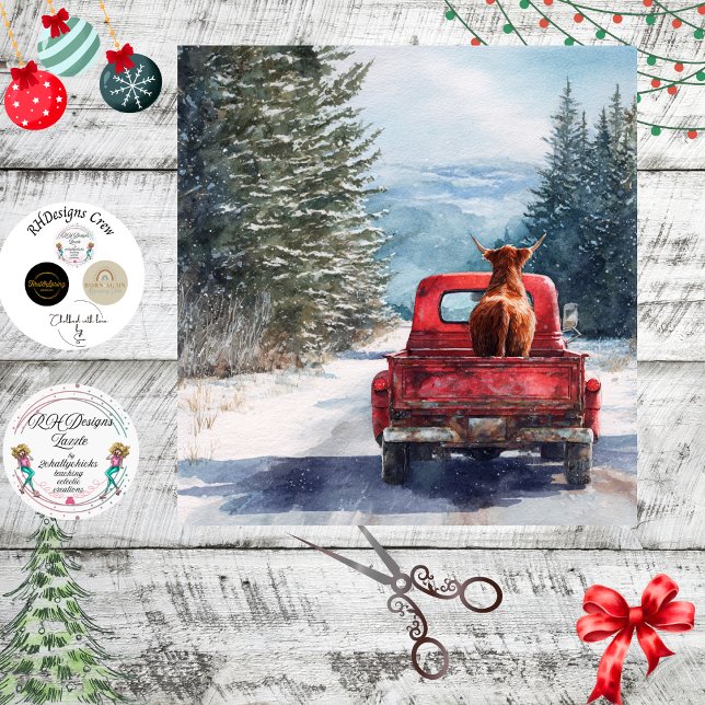 Decoupage All Cows Come Home-Homebound Highland Seidenpapier (Von Creator hochgeladen)