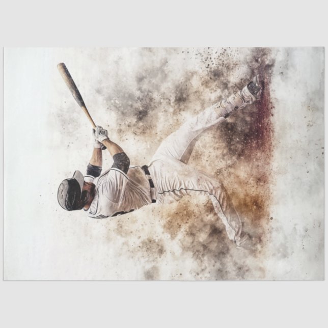 Decoupage America Lieben Baseball Player Abstrakt Seidenpapier (Vorderseite)