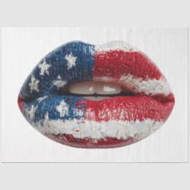 Decoupage American Flag Lippen Seidenpapier