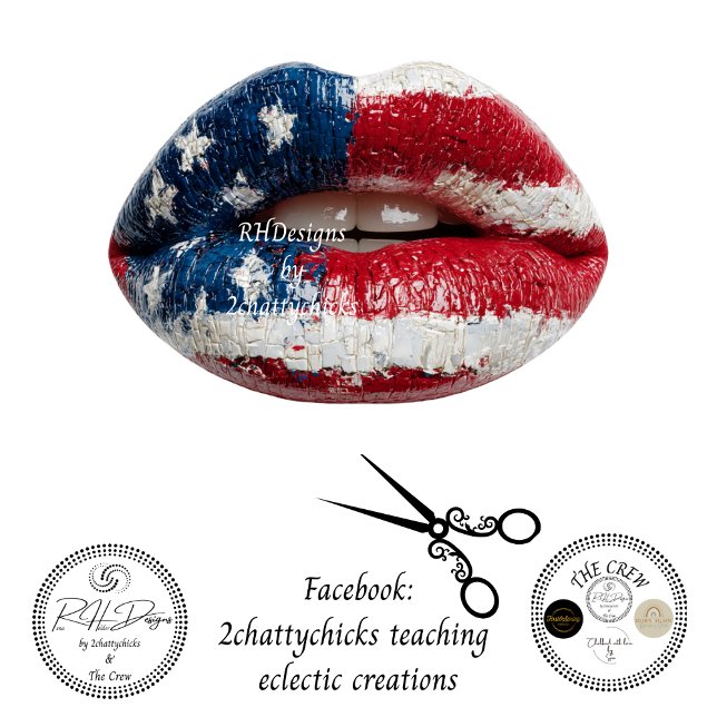 Decoupage American Flag Lippen Seidenpapier (Von Creator hochgeladen)