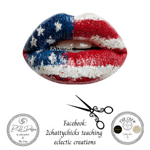Découpage-Amerikanische-Flagge-Lippen Seidenpapier