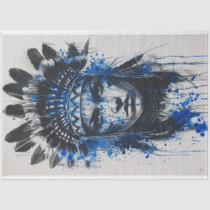 Decoupage Amerikanische Ureinwohner Maiden Blue Fe Seidenpapier