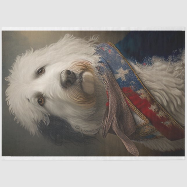Decoupage Australian Shepherd George Washington Seidenpapier (Vorderseite)