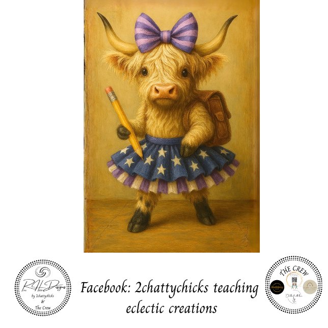 Decoupage Back School Highland Backpack Seidenpapier (Von Creator hochgeladen)